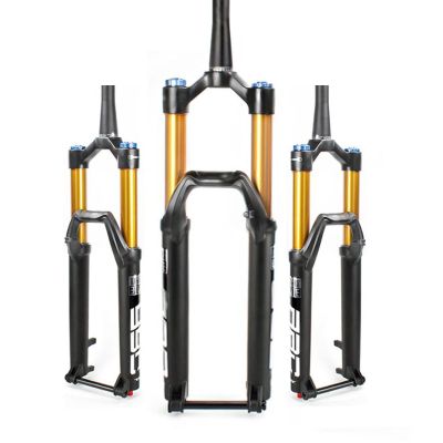 ZECHAO 27.5/29in Air Mountain Bike Suspension Forks, 160mm Travel Ultralight Aluminum Alloy Tapered 1-1/2" Mountain Bike Front Fork 15 * 110mm Outdoor (Color : Gold, Size : 27.5inch)