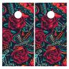 Styubn Cornhole Board Wraps Red Rose Weapon Gun Cornhole Skins for Boards,Skin Decal Vinyl Wrap for Cornhole Game Board Bag Toss (2xpcs.) view 1