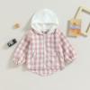 Douhoow Toddler Baby Plaid Jacket Baby Boy GIrl Flannel Hoodies Zip Up Hooded Fall Winter Outerwear Coat (Pink, 18-24 Months) view 3