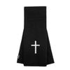 SLEEFS Football Towel - Cotton Quarterback QB Towel for The Football Field - Bi-Fold Hook & Loop Closure - Men/Youth/Boys/Adults - Faith Cross Black view 1