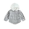 Douhoow Toddler Baby Plaid Jacket Baby Boy GIrl Flannel Hoodies Zip Up Hooded Fall Winter Outerwear Coat (Grey, 18-24 Months) view 1