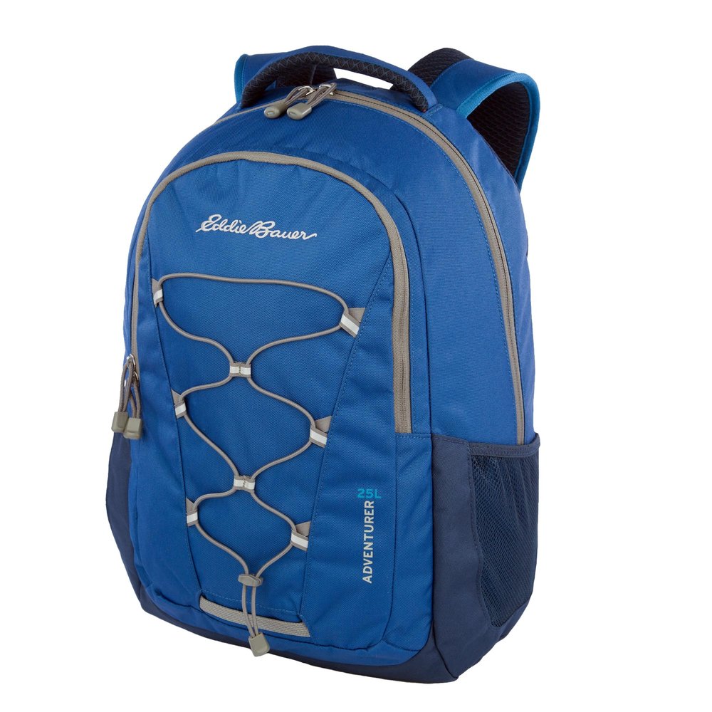 Eddie Bauer Adventurer Backpack with Organization Compartments and Hydration/Laptop Compatible Sleeve, Adventurer - True Blue, 25L