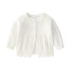 POLG Newborn Infant Baby Girls Boys Winter Warm Knit Jacket Cotton Long Sleeve Clothes Cardigan Toddler (White, 12-18 Months) view 1