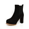 SACFOF Chunky Platform Ankle Boots for Women Fashion Comfortable Suede Ankle Booties Combat Round Toe Chelsea Dress Shoes view 1