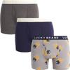 Lucky Brand Mens Boxer Briefs - 3 Pack Soft Stretch Casual Mens Underwear with Functional Fly Pouch Boxers for Men (S-2XL), Size Small, Heather Grey/Print/Navy view 1