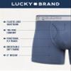 Lucky Brand Mens Boxer Briefs - 3 Pack Soft Stretch Casual Mens Underwear with Functional Fly Pouch Boxers for Men (S-2XL), Size Small, Heather Grey/Print/Navy view 2