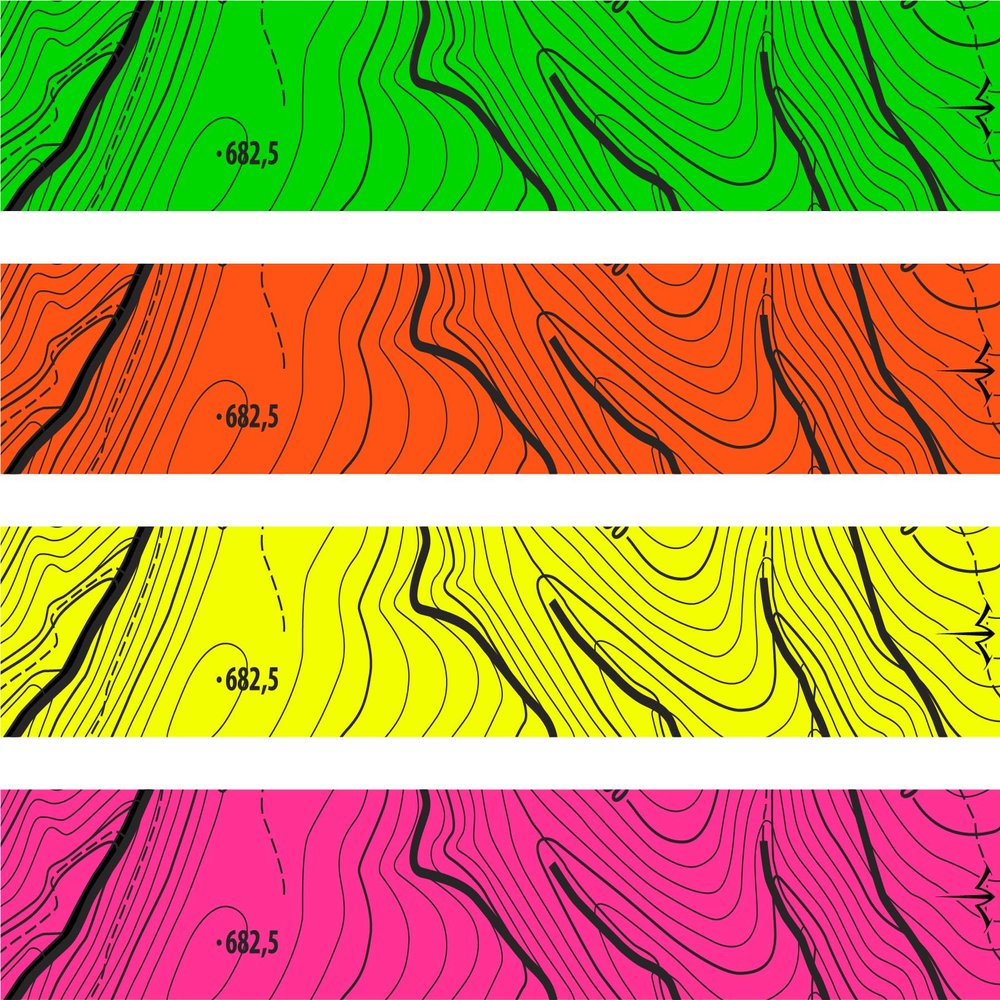 White Water Archery Fluorescent Colors Topo Map Arrow Wraps 15 Pc Pack Choose Length Width and Color (6 Length- 1.4 Width, Flo Orange)