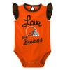 Outerstuff Girls Newborn & Infant Brown/Orange Cleveland Browns Spread the Love 2-Pack Bodysuit Set view 2