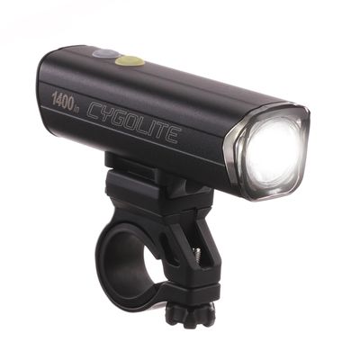 Cygolite Velocity Pro 1,400 Lumen Bicycle Light Anodized Aluminum Alloy 9 Light Modes Fine Tunable Brightness- Compact, IP67 Waterproof Secure Hard Mount USB-C Recharge Road & Mountain Bicycles
