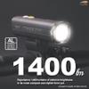 Cygolite Velocity Pro 1,400 Lumen Bicycle Light Anodized Aluminum Alloy 9 Light Modes Fine Tunable Brightness- Compact, IP67 Waterproof Secure Hard Mount USB-C Recharge Road & Mountain Bicycles view 2
