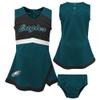 Outerstuff Girls Toddler Green Philadelphia Eagles Cheer Captain Dress with Bloomers view 1