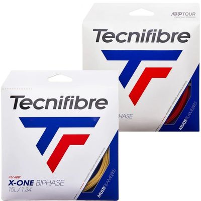 Tecnifibre X-One Biphase Natural Color Tennis String, 18g (2 Sets)