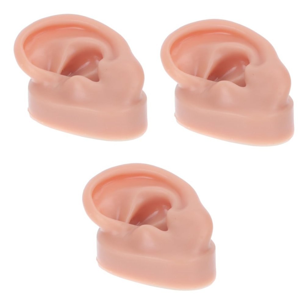 FOMIYES 3pcs Professional Piercing Ear Model Fake Ears Practice Tool Beauty Shop Display