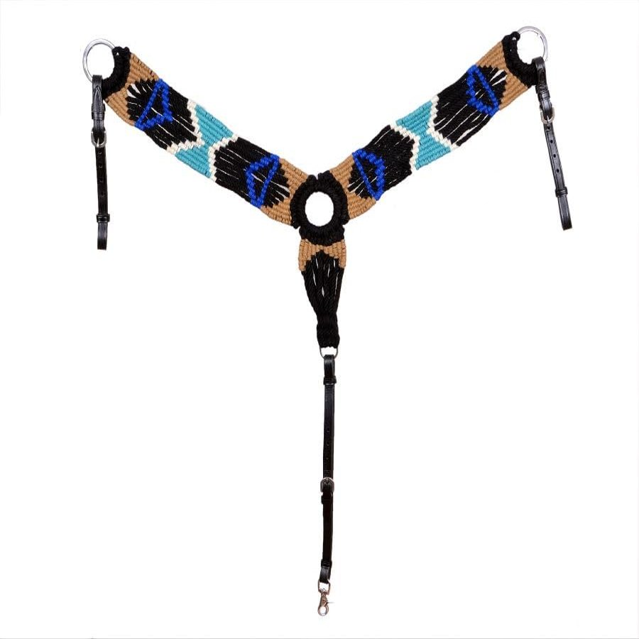 Showman Black Mohair Wool Multi-Strand Southwest Design Breast Collar