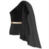 CHICTRY Men Ancient Rome Costume One Shoulder Harness Skirts Mr. Toga Outfits for Halloween Theme Party Black E 3X-Large view 3