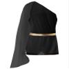 CHICTRY Men Ancient Rome Costume One Shoulder Harness Skirts Mr. Toga Outfits for Halloween Theme Party Black E 3X-Large view 4