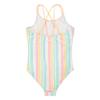 Hurley Girls' One Piece Swimsuit, Pale Ivory/Multi Stripe, 12 view 3