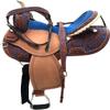 Blue Color Horse Saddle, Adults Youth Kids Western Horse Barrel Saddle Leather Tack Set (14" Seat) view 1