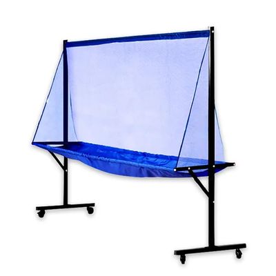 PODEC Ping Pong Ball Collector, Movable Table Tennis Ball Catch Nets with Wheels, Metal Frame Professional Ball Collecting Recycle Catcher, for Single Training Games Family Leisure