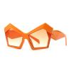 mincl Oversized Irregular Cat Eye Sunglasses Women Retro Gradient Shades UV400 Exaggerated Large Men Champagne Sun Glasses (3pcs-blue&Champagne&orange, M) view 2