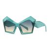 mincl Oversized Irregular Cat Eye Sunglasses Women Retro Gradient Shades UV400 Exaggerated Large Men Champagne Sun Glasses (3pcs-blue&Champagne&orange, M) view 4