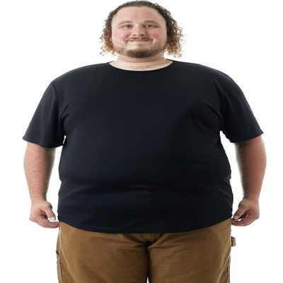JC DISTRO Big & Tall Mens Moisture Wicking Elong Drop Cut Athletic Short Sleeve Crewneck Tshirts Black Big-2XL