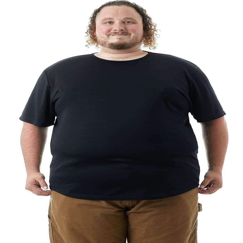 JC DISTRO Big & Tall Mens Moisture Wicking Elong Drop Cut Athletic Short Sleeve Crewneck Tshirts Black Big-2XL