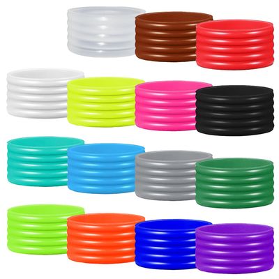 Good Elasticity 15 Pcs Assorted Tennis Racket/Pickleball Paddles/Squash Silicone Ring Racket Grip Bands Rubber Ring,Grip Finishing Ring/Racquet Grips Overgrip (15pcs Assorted)