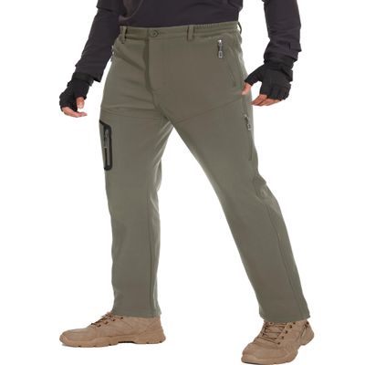 MOURCE Mens Hiking Pants Lightweight Quick Dry - Waterproof Athletic Winter Pants, Khaki