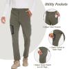 MOURCE Mens Hiking Pants Lightweight Quick Dry - Waterproof Athletic Winter Pants, Khaki view 2
