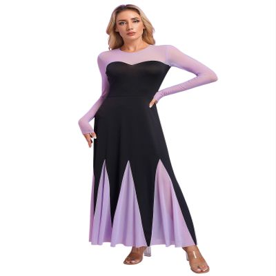 QinCiao Womens Gothic Maxi Dress Halloween Sea Witch Costume Long Sleeves Victorian Mermaid Dress Black Medium
