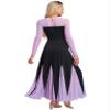 QinCiao Womens Gothic Maxi Dress Halloween Sea Witch Costume Long Sleeves Victorian Mermaid Dress Black Medium view 3