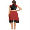 Shinsto Women Color Block Sleeveless Liturgical Praise Dance Dress Tunic Lyrical Dance Costume Red&Black Small view 2