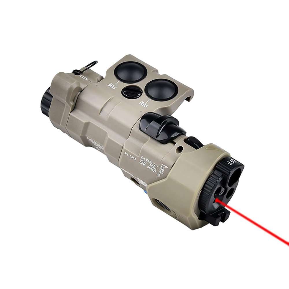 Plastic ML C+ Box Laser Sightswith IR Laser + Red/Green/Blue Laser Sight + IR Fill Light + Strobe/Momentary/Constant Modes Whitelight LED 220 Lumens Flashlightfor 20mm Rail (Red Laser DE)