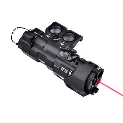Metal ML C+ Box Laser Sightswith IR Laser + Red/Green/Blue Laser Sight + IR Fill Light + Strobe/Momentary/Constant Modes Whitelight LED 220 Lumens Flashlightfor 20mm Rail (Red Laser BK)