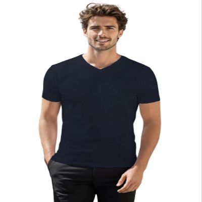 H2H Mens Short Sleeve v Neck t Shirts Navy US 2XL /Asia 3XL (CMTTS0197)