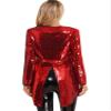 YOOJOO Ringmaster Costume Women Circus Showman Sequin Tailcoat Jacket Adult Halloween Party Costumes Red XX-Large view 4