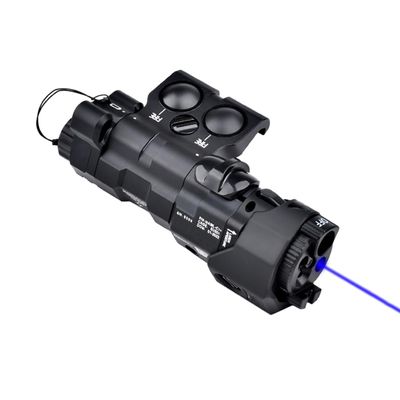 Metal ML C+ Box Laser Sightswith IR Laser + Red/Green/Blue Laser Sight + IR Fill Light + Strobe/Momentary/Constant Modes Whitelight LED 220 Lumens Flashlightfor 20mm Rail (Blue Laser BK)