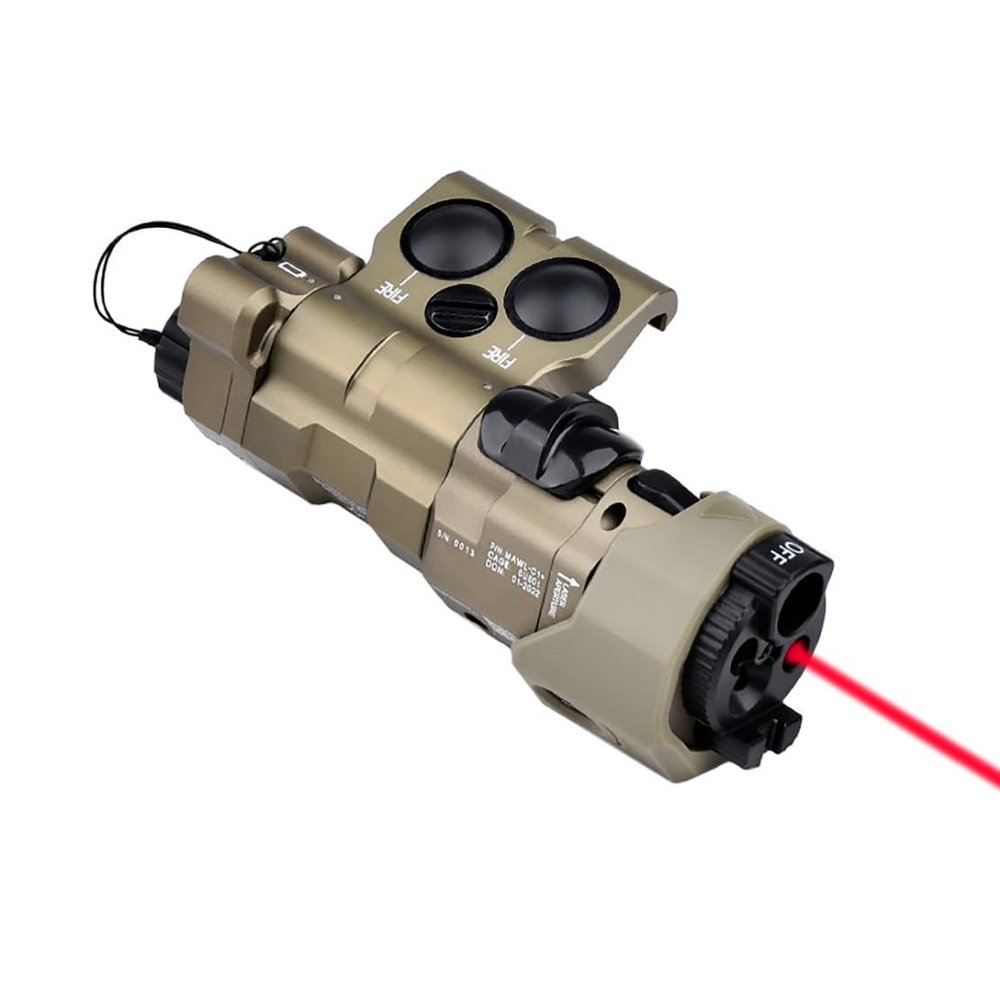 Metal ML C+ Box Laser Sightswith IR Laser + Red/Green/Blue Laser Sight + IR Fill Light + Strobe/Momentary/Constant Modes Whitelight LED 220 Lumens Flashlightfor 20mm Rail (Red Laser DE)