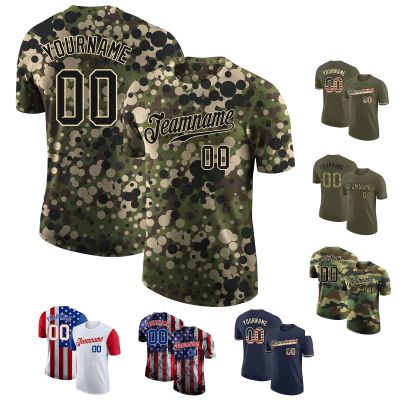 Customized Camo T Shirts Personalized Baseball Jerseys for Youth Boys Men Women, Design Your Own Uniforms with Name & Number for Team/Family, Sports Casual Baseball Tees Shirts XS-5XL