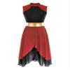 vastwit Women's Color Block Liturgical Praise Dance Overlay and Tunics Sleeveless Worship Dance Dress Red&Black X-Large view 1