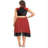 vastwit Women's Color Block Liturgical Praise Dance Overlay and Tunics Sleeveless Worship Dance Dress Red&Black X-Large view 3
