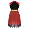 vastwit Women's Color Block Liturgical Praise Dance Overlay and Tunics Sleeveless Worship Dance Dress Red&Black X-Large view 4