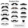 Fake Mustache 48 PCS Colorful Fake Mustaches Self Adhesive Stick on Moustache Fake Beard Costume for Cosplay Mardi Gras Party view 3
