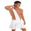 FEESHOW Men's Sexy Ancient Greek God Knight Warrior Costume Cosplay Party Lingerie Sets White 3X-Large view 3