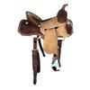 Western Leather Barrel Rough Out Horse Saddle Tack Set Headstall Breast Collar (17.5" Seat) view 1