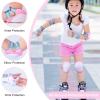 FIODAY Kids Knee and Elbow Pads Wrist Guards Adjustable Protective Gear Set for Girls Boys Inline Skating Biking Skateboard Scooter, Pink, 3-8 Years view 3