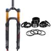 BUCKLOS 26inch MTB QR Crown Air Suspesion Fork & 11PCS Headset Aluminium Alloy Spacer Black