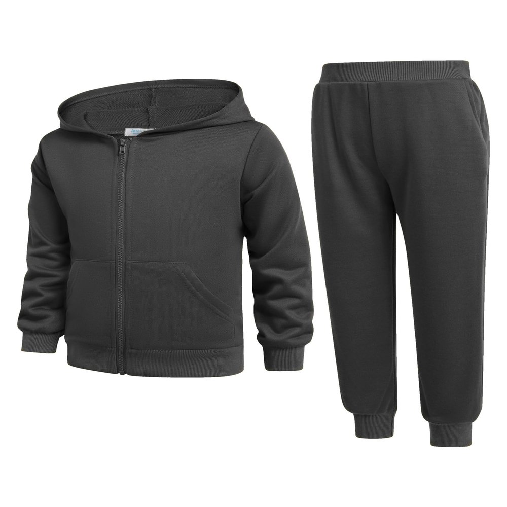 Arshiner Boys' 2 Piece Athletic Tracksuit Jogging Sets Outfit Sweatsuit Zip Up Hoodie and Active Pants for Kids 5-14 Years