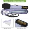 GOBUROS Lacrosse Stick Bag for Men Women, Padded Lax Equipment Bag with Separate Ventilated Shoe Compartment and Multi Pockets for Essentials, Black and Grey view 2